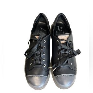 AGL Wo Clear Sole Leather Sneaker - Black Leather